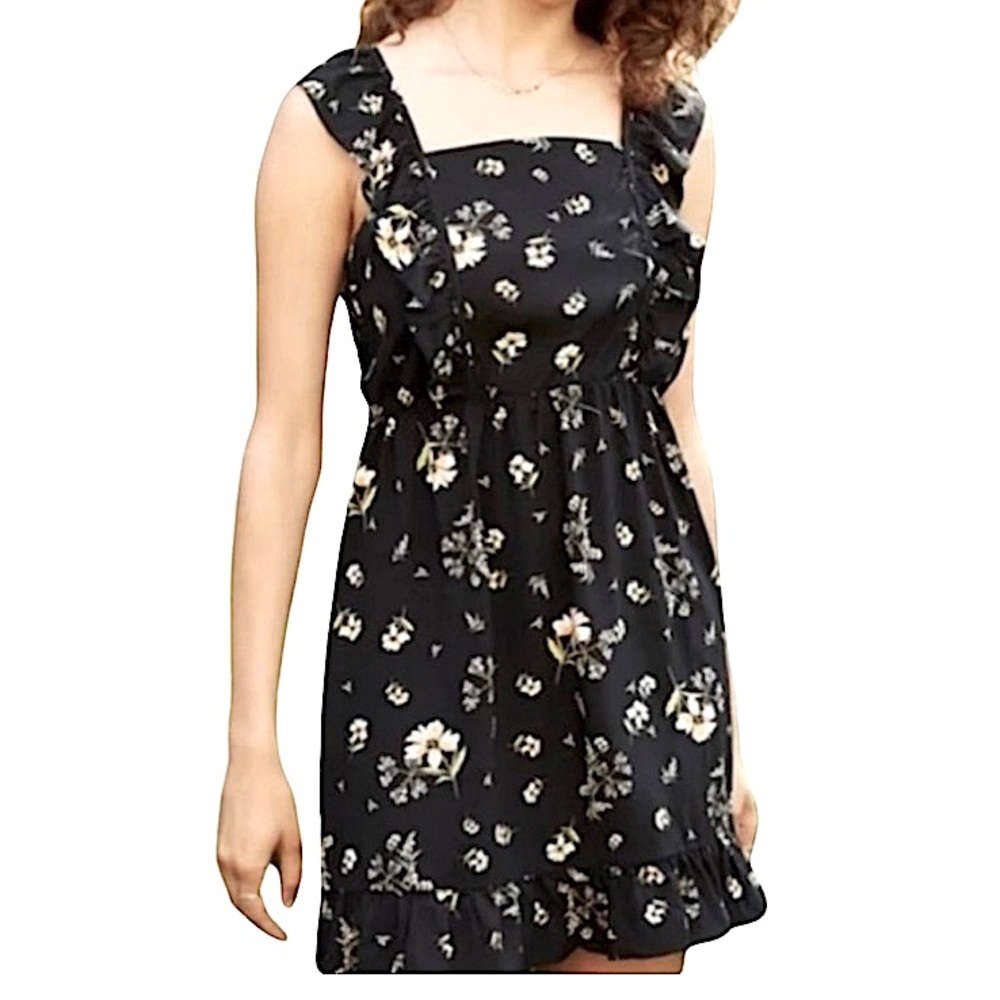 WILD FABLE ruffle tie back sleeveless minidress S